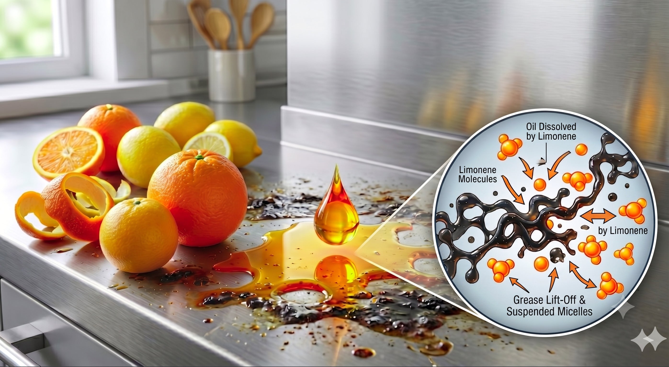 Why citrus oil cut grease so effectively